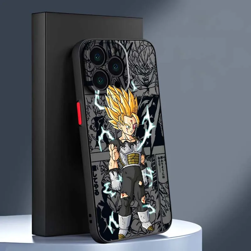 D-Dragon Ball Anime Vegeta Art para Apple iPhone 17 16 15 14 13 12 11 Air Plus Pro Max funda de teléfono translúcida esmerilada - imagen 5