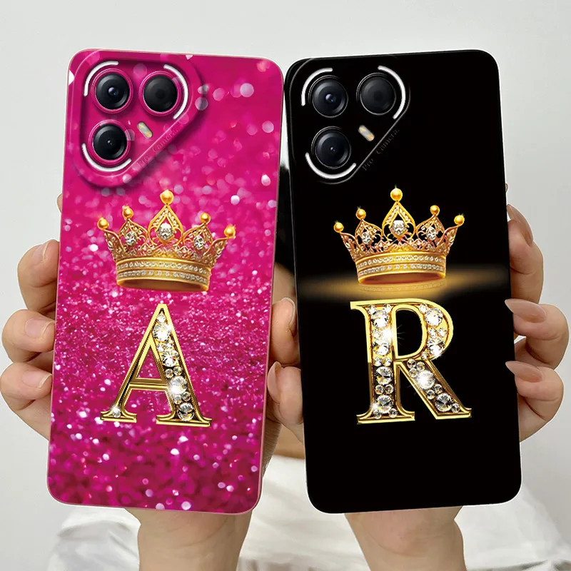 Para Tecno Pova 7 Pro Ultra 5G funda de lujo corona letra funda de teléfono suave de silicona para Tecno Pova7 Pro Ultra fundas traseras a prueba de golpes