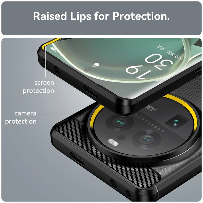 Funda de fibra de carbono a prueba de golpes para OPPO Find X6 Pro, cubierta trasera suave de TPU, Fundas para OPPO Find X 6 X6 Pro - imagen 5