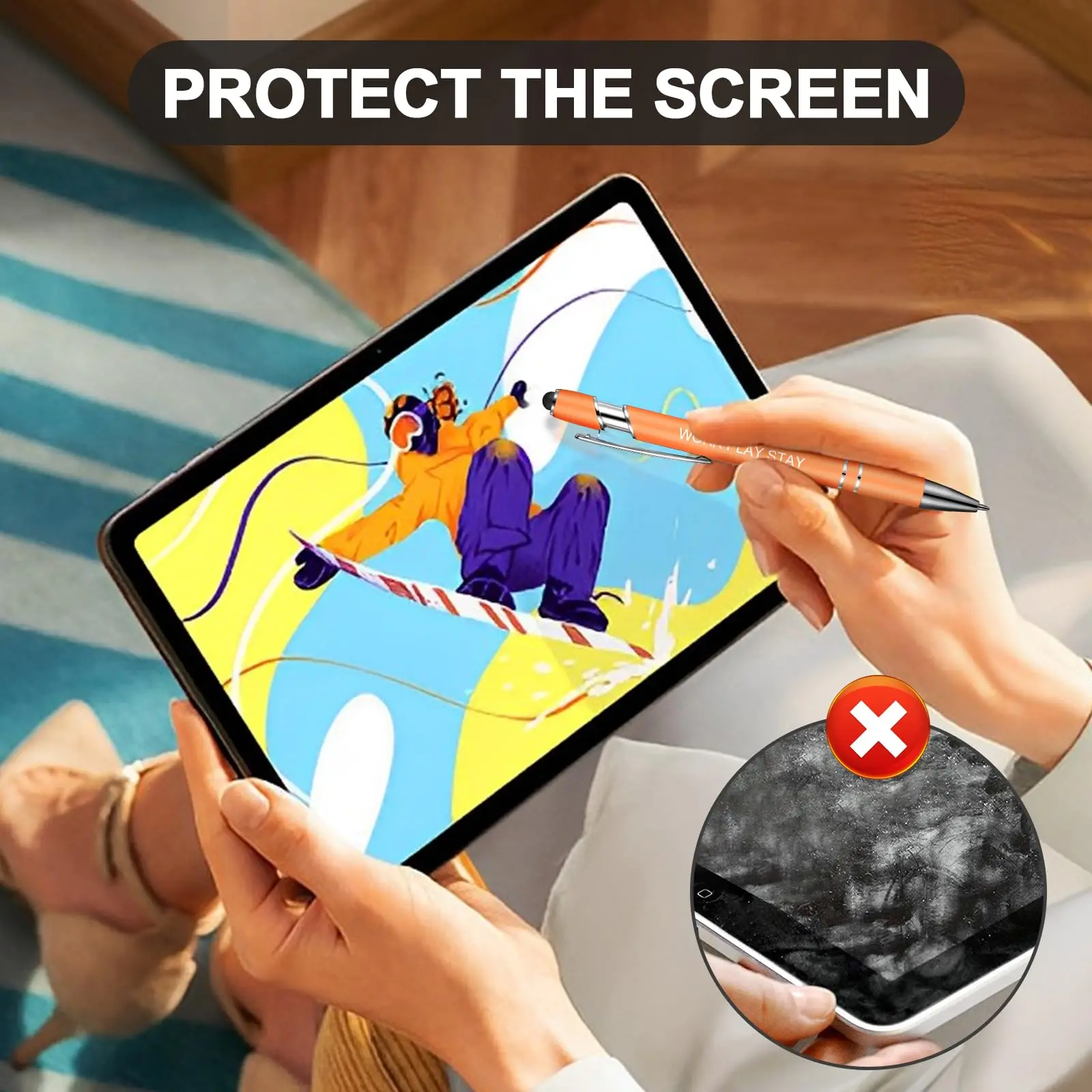 Bolígrafo duradero y elegante, bolígrafo con pantalla táctil, clase ABS, Stylus, oficina, Metal, cursos en línea, 12 unidades - imagen 4