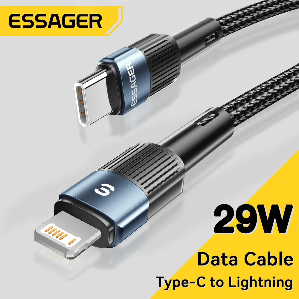 Cable Essager USB C para IPhone 14, 13, 12, 11 pro Max XS, Cable de carga rápida de 20W, cargador de línea de datos para iPad, Cable de teléfono móvil - imagen 2