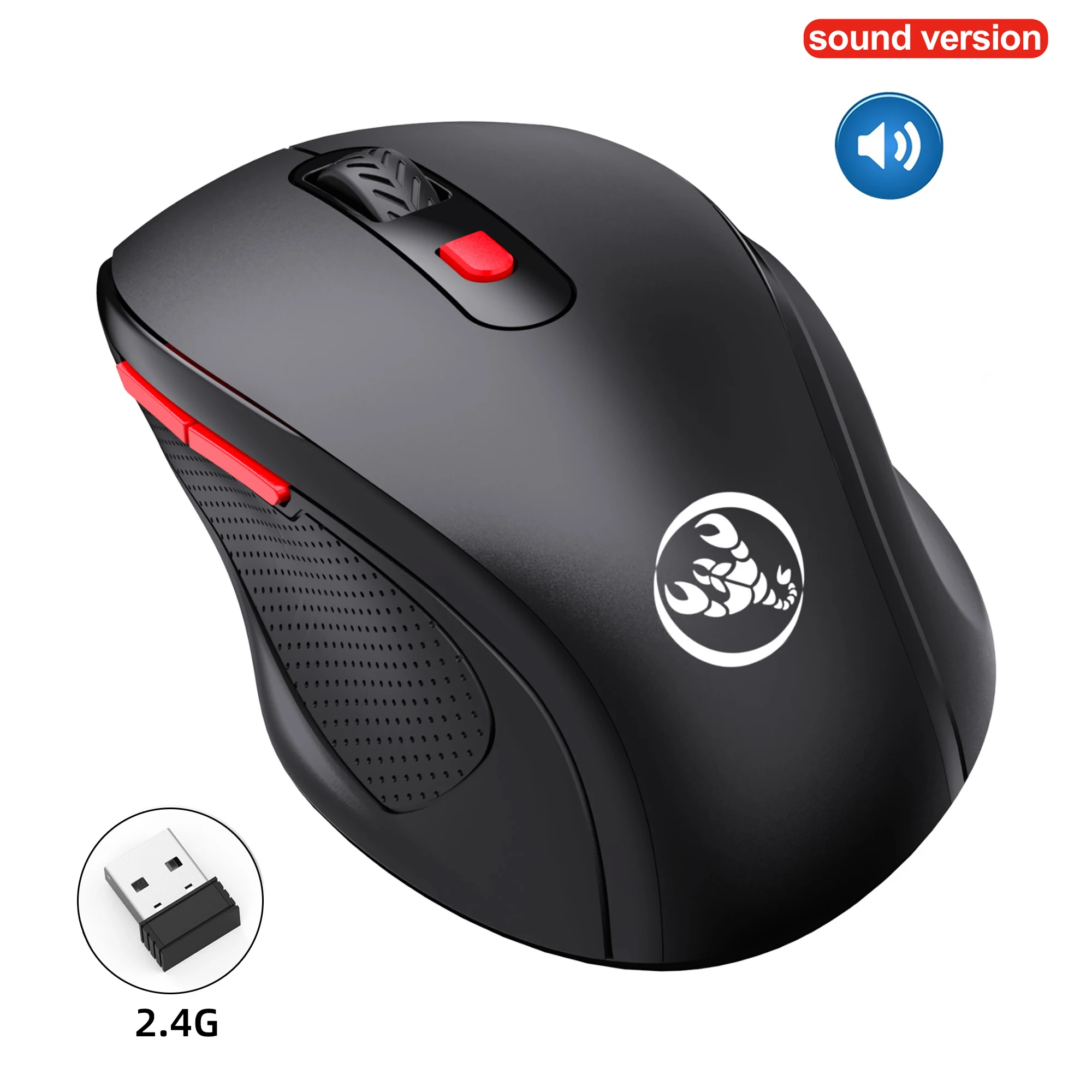 Ratón inalámbrico ergonómico para juegos HXSJ 2,4G: óptico, resolución ajustable de 3 niveles, diseño cómodo para ordenador portátil de escritorio Mac - imagen 5
