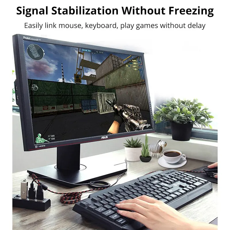 Coolcirc-Hub USB 2,0 de 7 puertos de alta velocidad con interruptor LED y adaptador de corriente, expansor multidivisor para PC/portátil, accesorios para ordenador - imagen 3