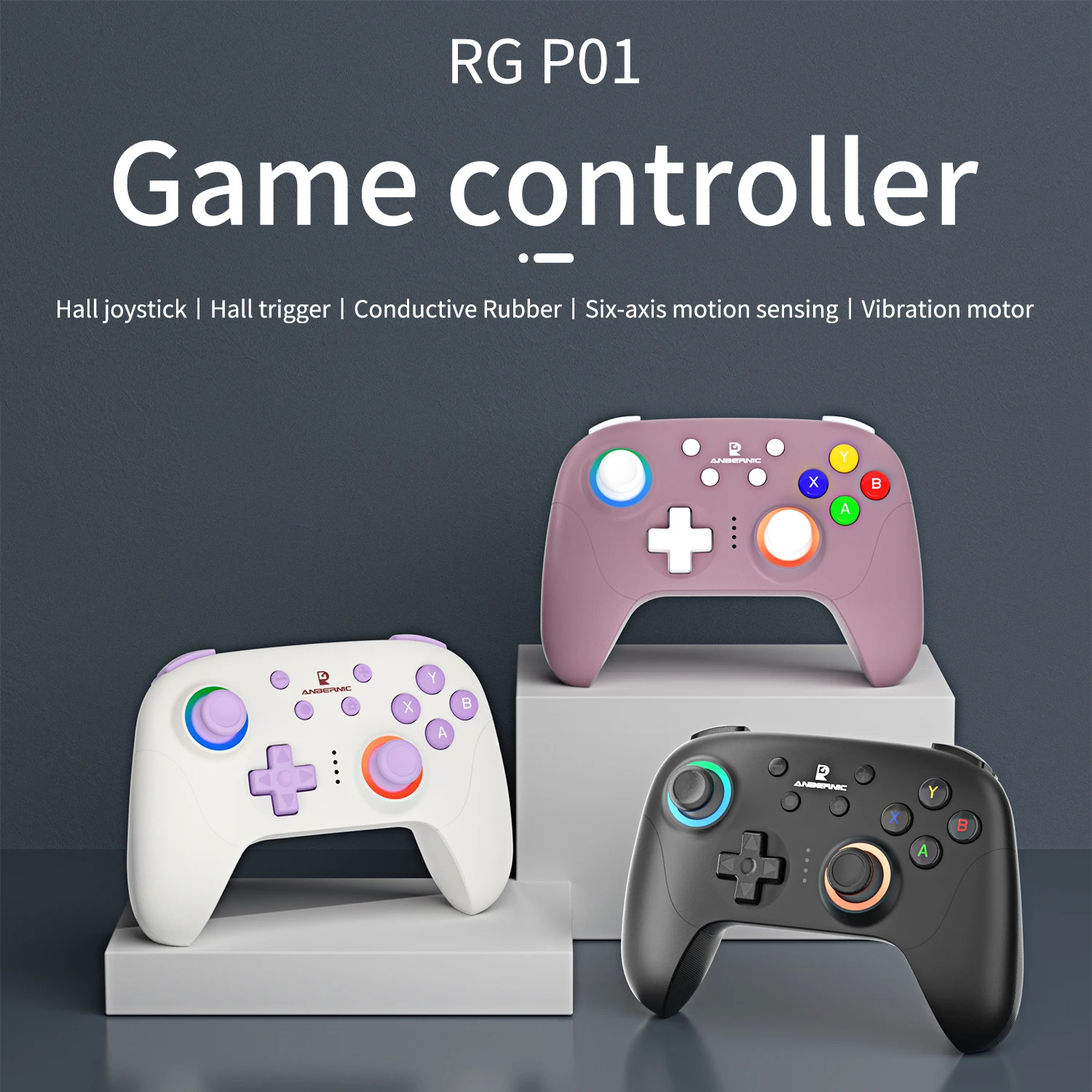ANBERNIC-mando inalámbrico RG P01, controlador de juego Hall Trigger, Joystick, tecla Macro, luz de respiración RGB para interruptor, PC, Android IOS - imagen 3