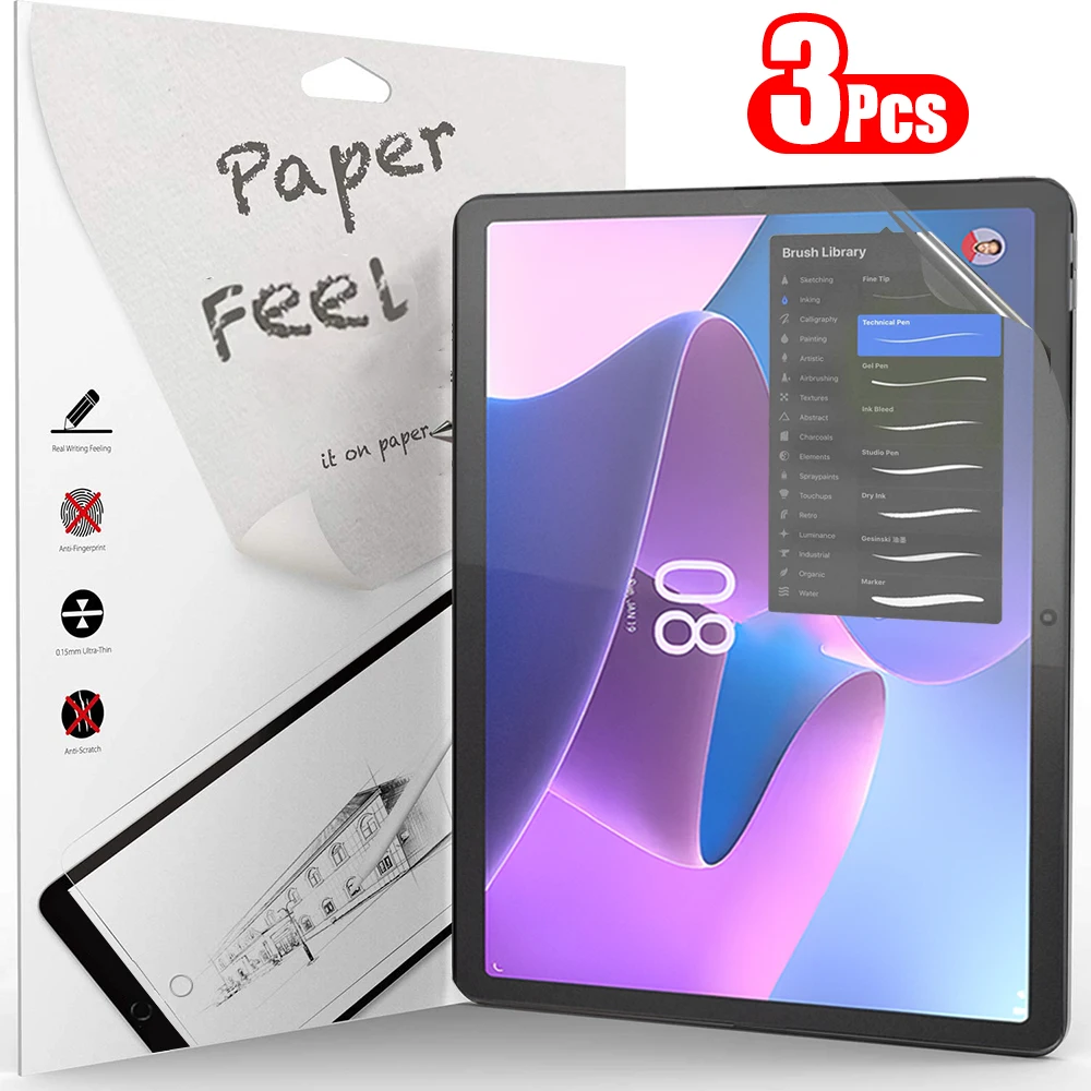 Protector de pantalla de papel para Lenovo TAB M10 2nd Pro 3rd Plus 1st Gen M9 M8 M11 P12 Pro P11, sin cristal, 3 unidades - imagen 2