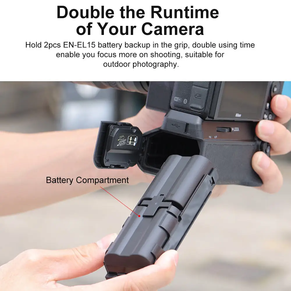 KingMa-Soporte de batería Vertical para cámara de MB-N11, para NikonZ6II, Z7II - imagen 4