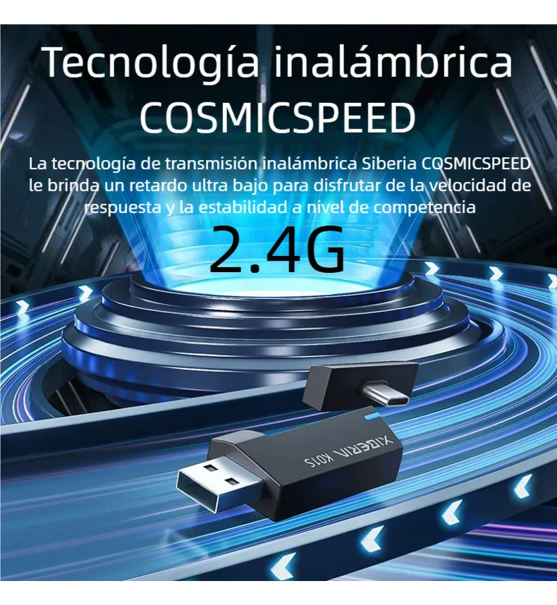 XIBERIA auriculares inalámbricos K01S para videojuegos, cascos con micrófono de 2,4 GHz para PS5, PS4, PC, Mac, Playstation, Bluetooth, USB/T-C - imagen 5