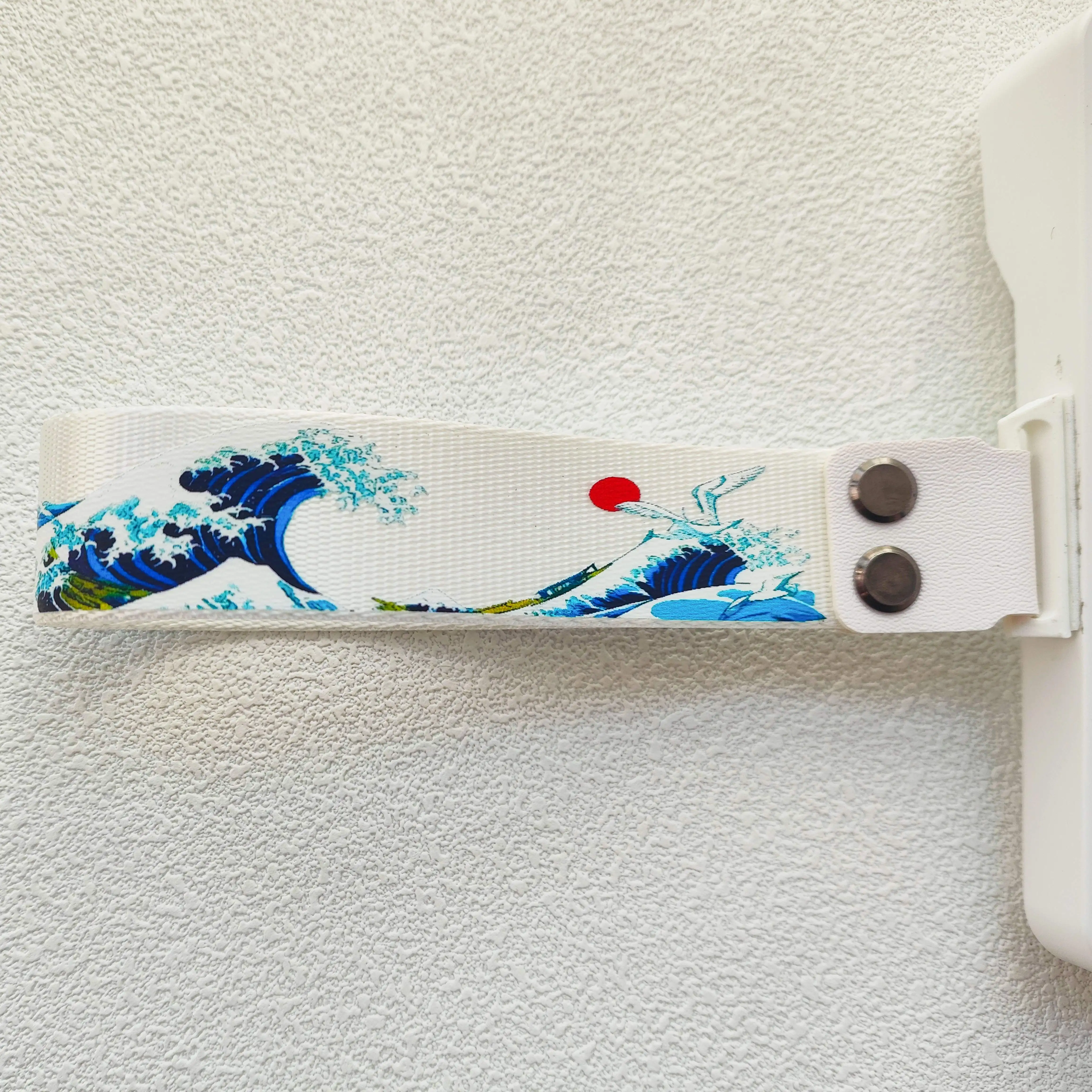 Accesorios para teclado Kanagawa, correa de cinta blanca Compatible con Wooting 60HE y ATK68, correa de nailon personalizada para teclado mecánico