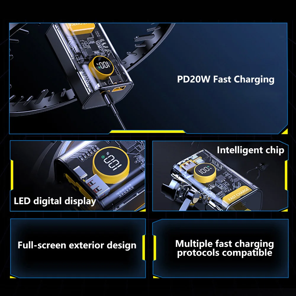 Kit de Banco de energía PD 22,5 W, caja de batería 18650/21700, indicador de batería LED PD/QC/AFC/SCP, protocolo de carga rápida, Banco de energía DIY - imagen 4
