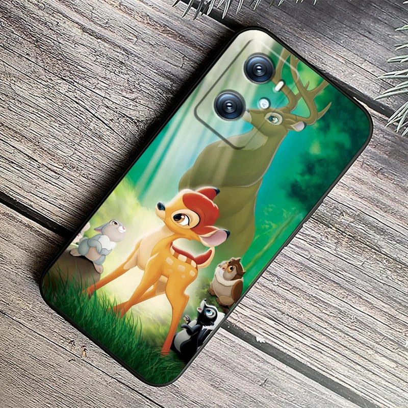 Disney Bambi Animation para OPPO Find X5 X3 X6 A54S A5 A94 A16 A53S A57 A74 A72 A98 A78 A96 A9 5G, funda negra de TPU para teléfono - imagen 4