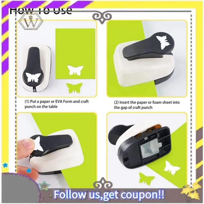 Nuevo perforador de mariposa, perforador de papel de mariposa para manualidades de papel, perforador en forma de mariposa, juego de perforadoras duraderas de 9/16/25Mm - imagen 5