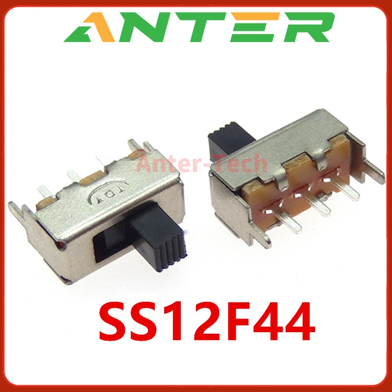 Interruptor de palanca Vertical de una sola fila, piezas SS12F44 de 3 pines, longitud de mango de 4MM, 10 SS-12F44G4