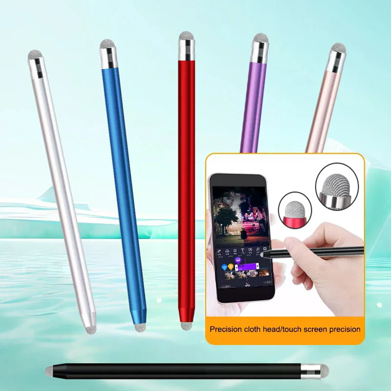 Lápiz óptico capacitivo de fibra de malla, bolígrafos de pantalla táctil de doble punta, bolígrafo de dibujo para pantalla capacitiva Universal, tableta para teléfono inteligente - imagen 4