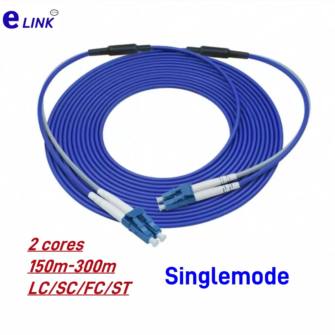 Cable de conexión de fibra 2C blindado 150m-300m monomodo 200m 2 fibra SC LC-LC FC ST APC E2000 ftth puente 2 núcleos fibra óptica DX
