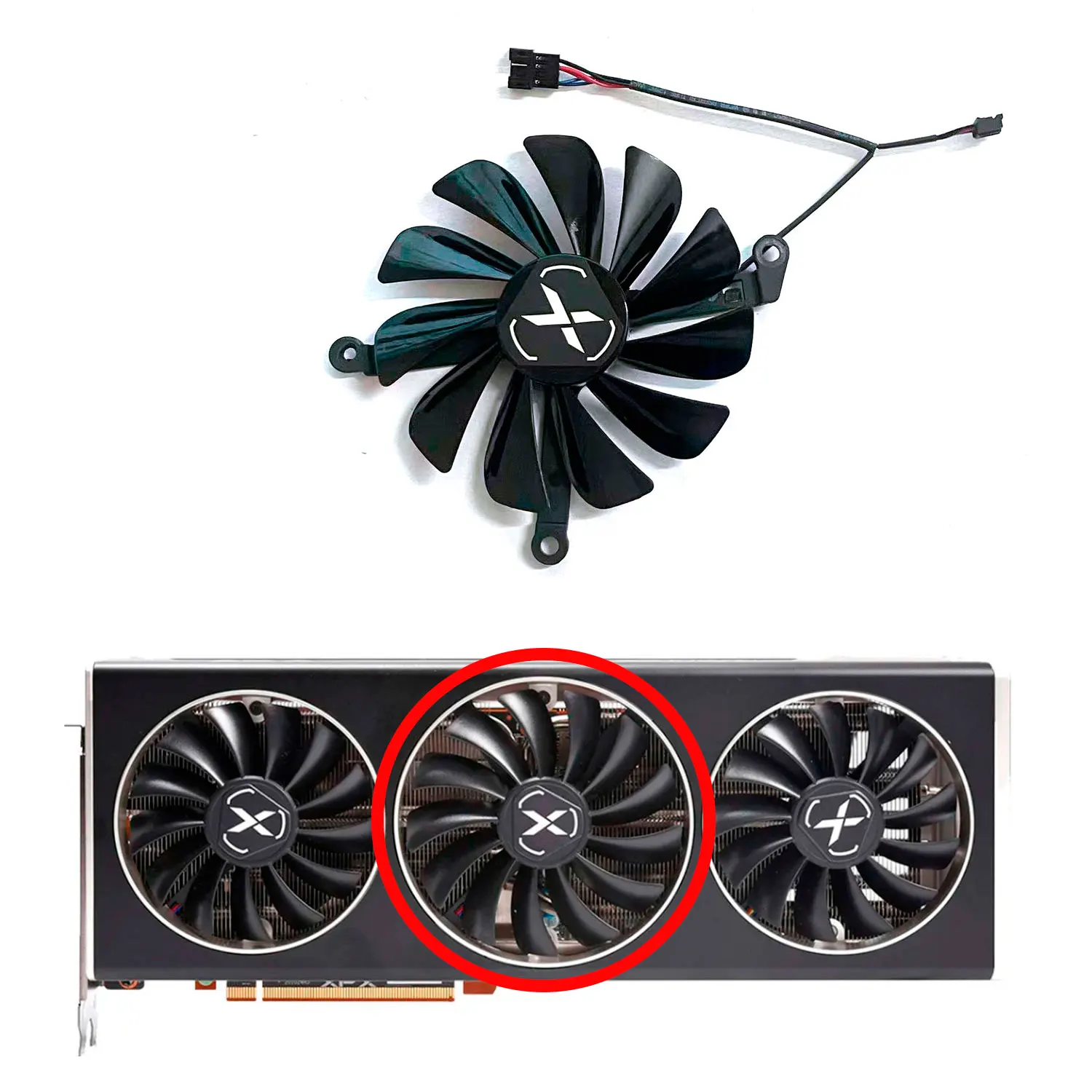 Nuevo ventilador GPU DIY 4PIN 95MM 85MM F1010U12S 4PIN DC 12V 0.45A adecuado para XFX RX6700 XT 12GB versión en el extranjero tarjeta gráfica OC - imagen 5