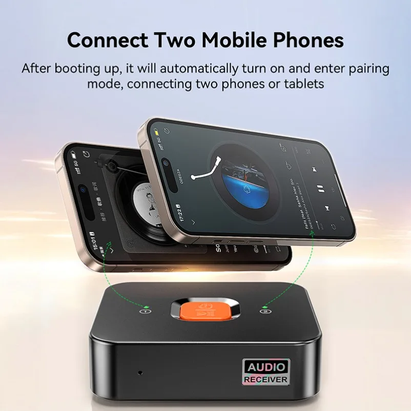 Receptor de Audio Bluetooth 6,0 3,5mm AUX R/L RCA estéreo HIFI música adaptador inalámbrico con micrófono soporte 2 teléfonos para Kit de altavoz para coche - imagen 4