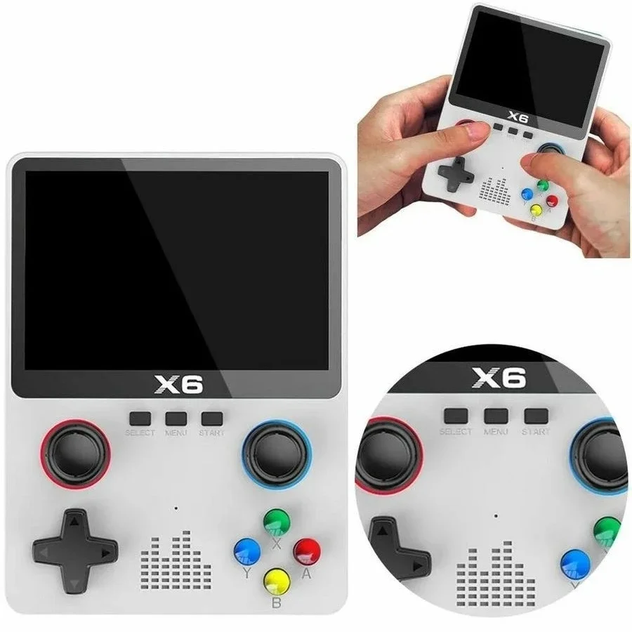 Consola de juegos portátil X6, consola de videojuegos Retro portátil HD de 3,5 pulgadas más de más de 10000 juegos clásicos para jugar regalos para niños - imagen 5