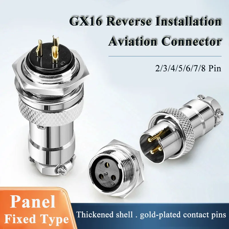 GX16 2-8pin enchufe de aviación de instalación inversa DF16 conector de soldadura M16F AB enchufe de señal Rebel M16F 300/500V conjunto macho hembra