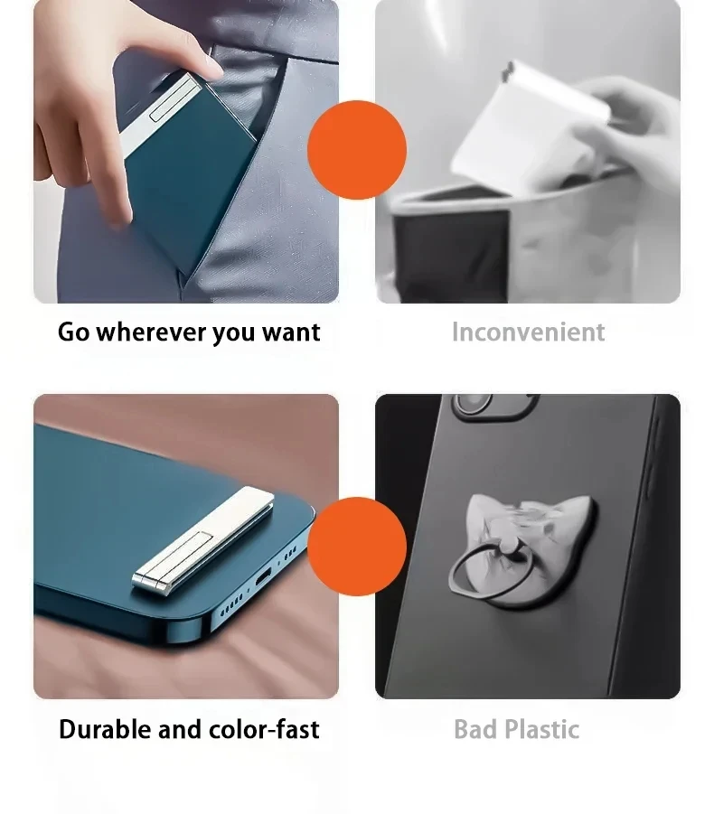 Mini soporte magnético ultrafino para teléfono móvil, soporte de escritorio de Metal, soporte Universal, soporte plegable - imagen 4