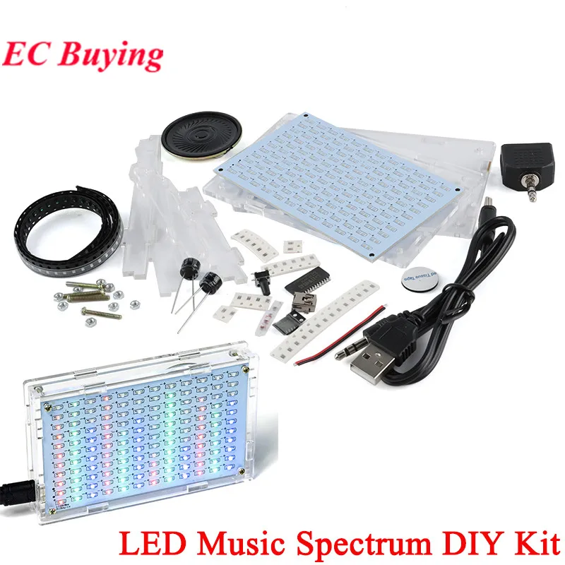 Kit electrónico de espectro de música LED DIY, pantalla de frecuencia de sonido de Audio, proyecto de soldadura PCB, práctica de soldadura, Kits electrónicos Diy