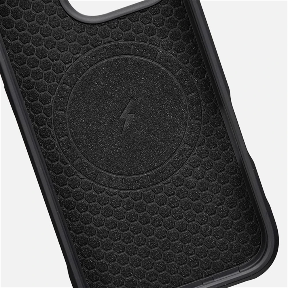 Funda de armadura a prueba de golpes con Panel trasero de textura de fibra de carbono de lujo para iPhone 16 Pro Max para cubierta de carga inalámbrica magnética Magsafe - imagen 3