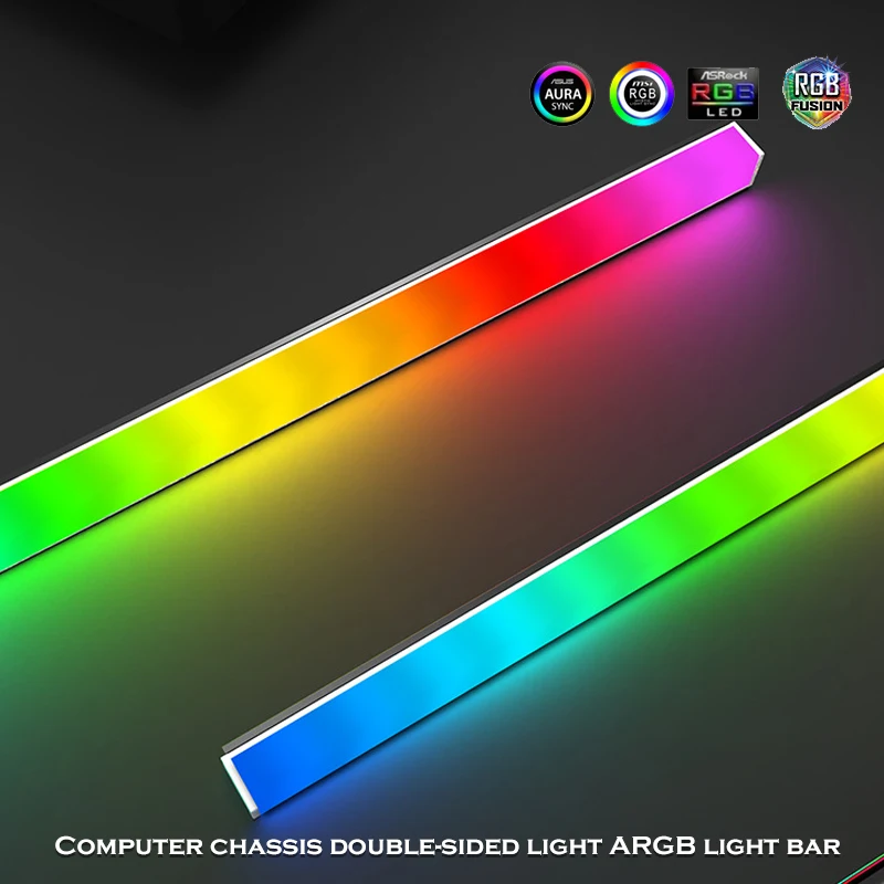 Gabinete de computadora de escritorio RGB LED Strip Streamer Chasis Light, 5V ARGB M/B SYNC, brillo lateral doble de aluminio, 30cm/40cm - imagen 5