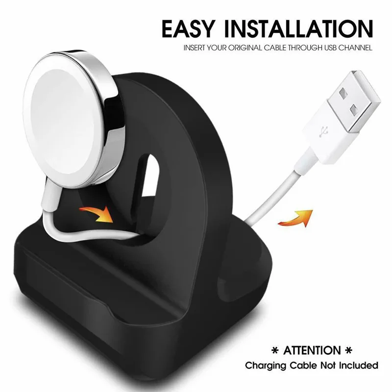 Soporte para Apple Watch Series 5/4/3/2/1, soporte para mesita de noche, estación de carga de silicona para el hogar, soporte de carga para iWatch - imagen 2