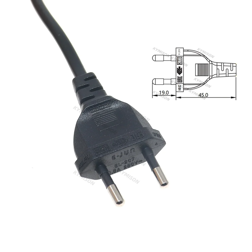 UE CEE7/16 UE 2 clavijas macho a hembra salida Dual, cable de extensión de salida de 2 vías Cable divisor de corriente europeo M/F - imagen 3