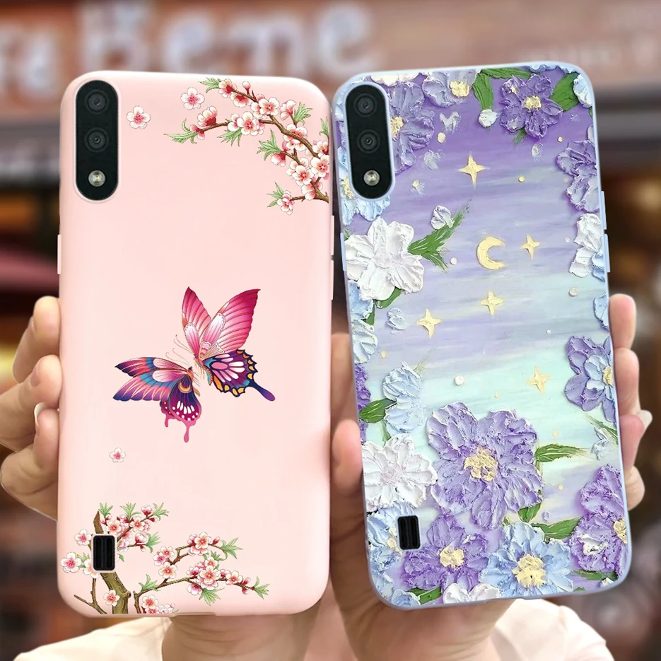 Para Samsung Galaxy A01 funda M01 Popular caramelo pintado contraportada suave TPU funda de teléfono para Samsung A01 Galaxy M01 A 01 Fundas Capa - imagen 3