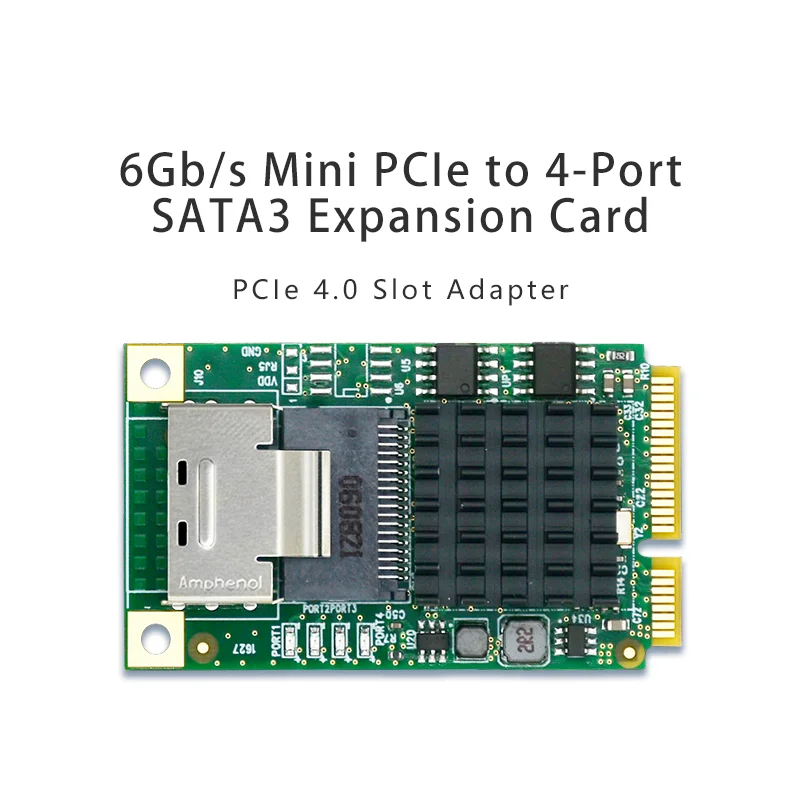 Tarjeta de expansión Mini PCIe de 6 Gb/s a SATA3 de 4 puertos