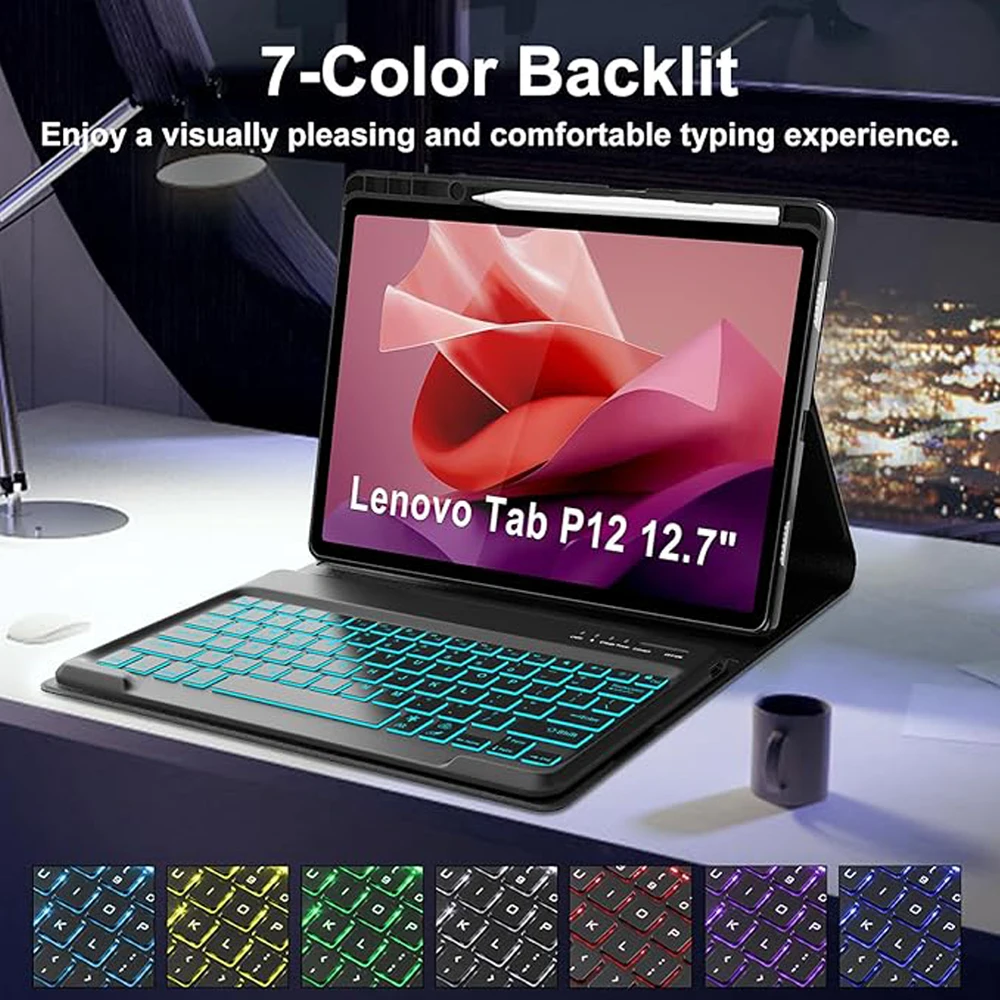 Funda para Lenovo Xiaoxin Pad pro 12,7 pulgadas 2025, funda magnética para teclado Bluetooth para Idea Tab pro 12,7 TB373FU/375FC - imagen 4