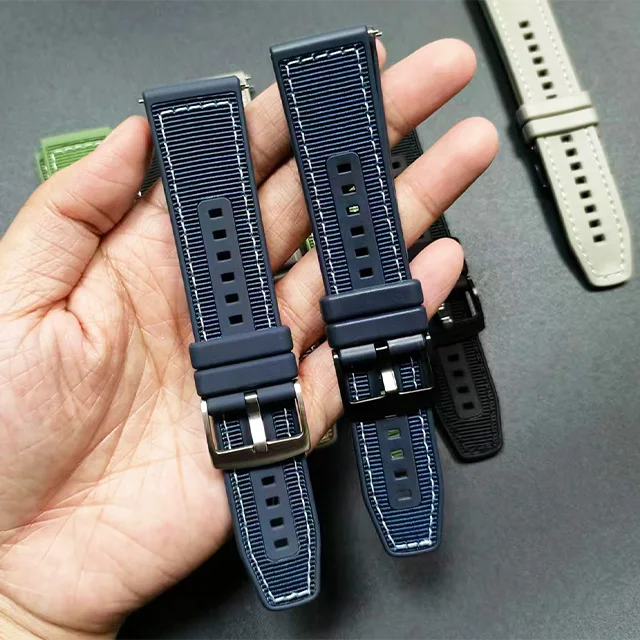 Correa de 22mm para Xiaomi Watch S4 sport S3 S2 46mm S1 pro/color 2 banda de silicona compuesta HUAWEI Watch GT6 5 4 pulsera de repuesto