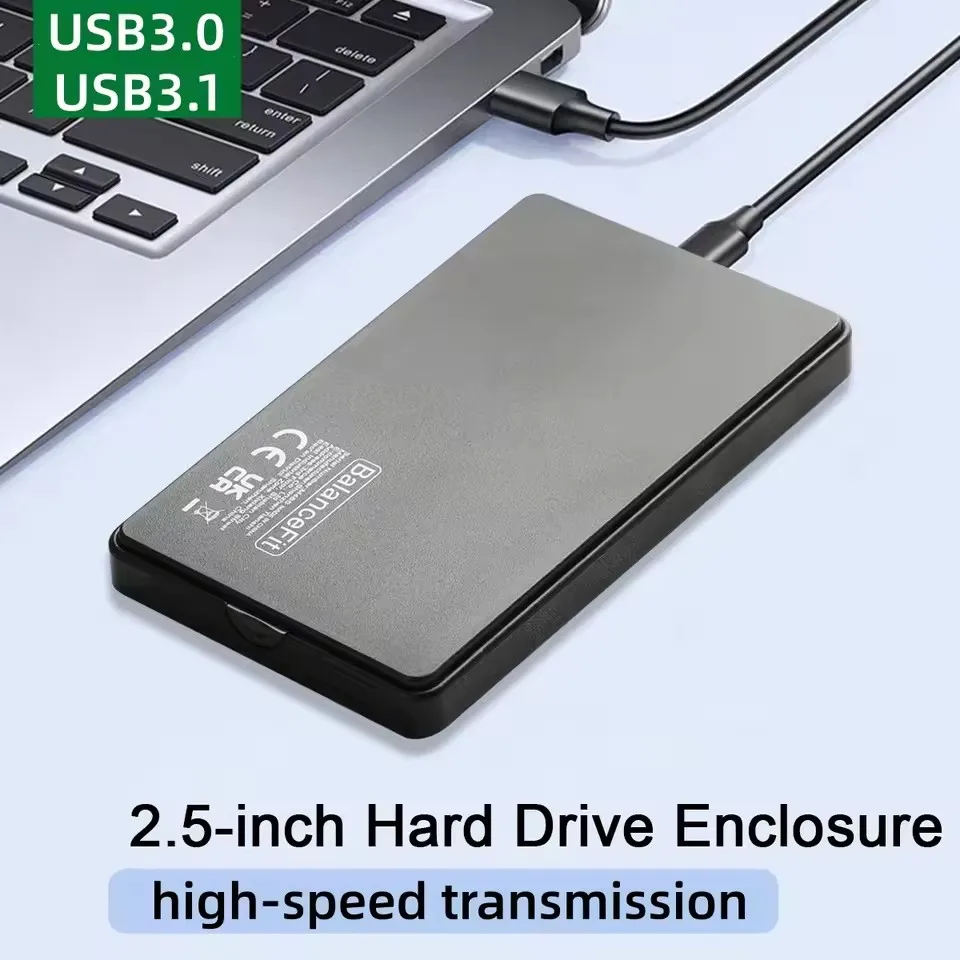 Caja de disco duro móvil de 2,5 pulgadas USB 3,0/tipo C HDD para SATA III II I de 9,5 mm y 7 mm, compatible con UASP de alta velocidad, sin herramientas