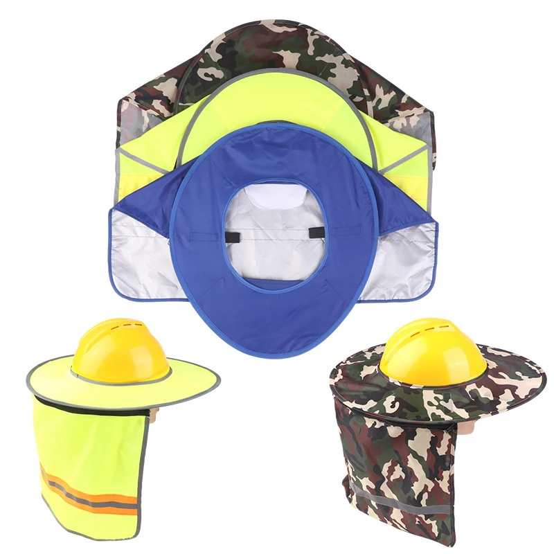Casco de seguridad a rayas reflectantes para trabajadores de la construcción, sombrilla de verano, protección para el cuello, gorra de seguridad, suministro de trabajo al aire libre - imagen 3