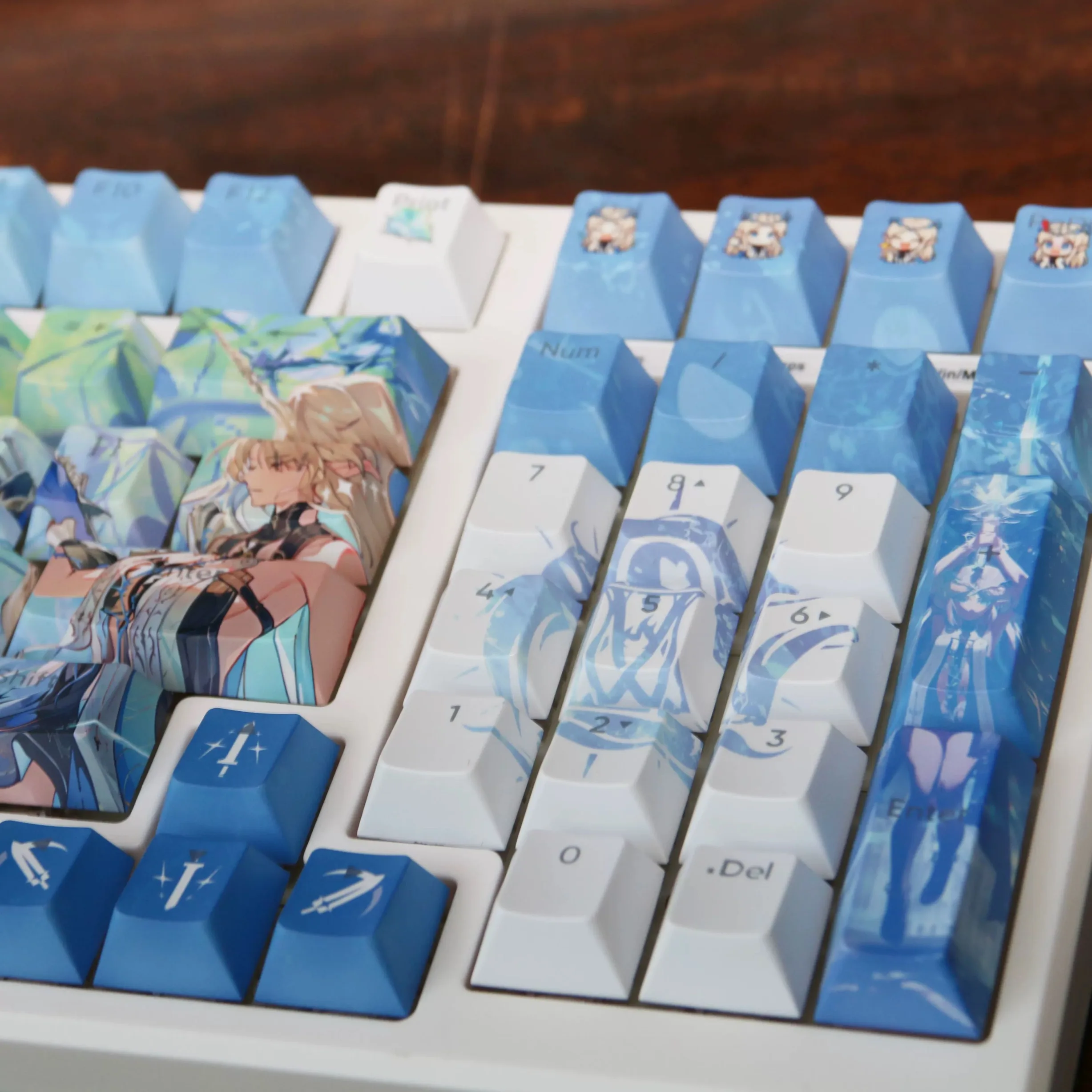 Teclas Cartethyia, Teclas de Anime, Teclas Wuthering Waves, PBT, Sublimación de Tinte, Teclas Cherry, Teclas de Dibujos Animados para Juegos, Tecla Cartethyia para 104 108 - imagen 4