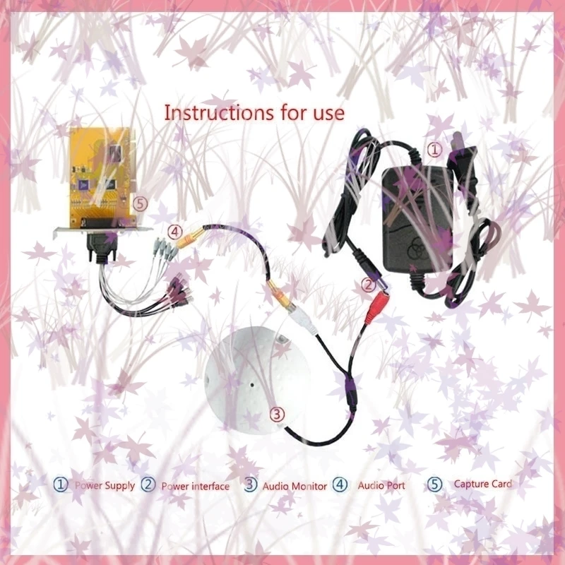 1/2/5 Uds DC 9V 12V RCA micrófono de monitoreo de Audio hembra micrófono de captación de sonido para cámara CCTV seguridad IP Monitor de voz B6 - imagen 5