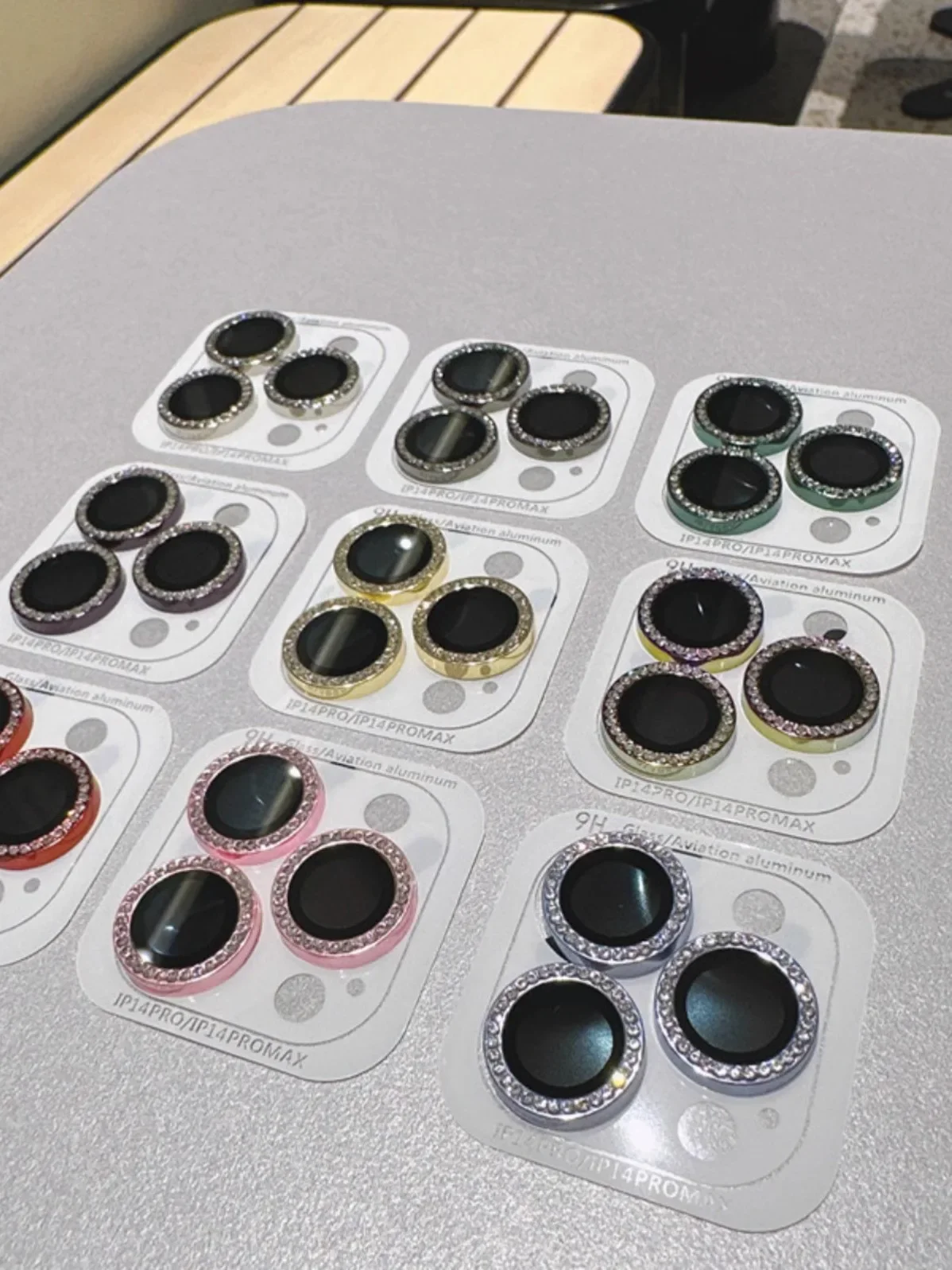 2-3 uds para Iphone película de lente brillo diamante 16promax cámara trasera 16 película protectora 15 todo incluido 12promax pegatina de lente Plus11