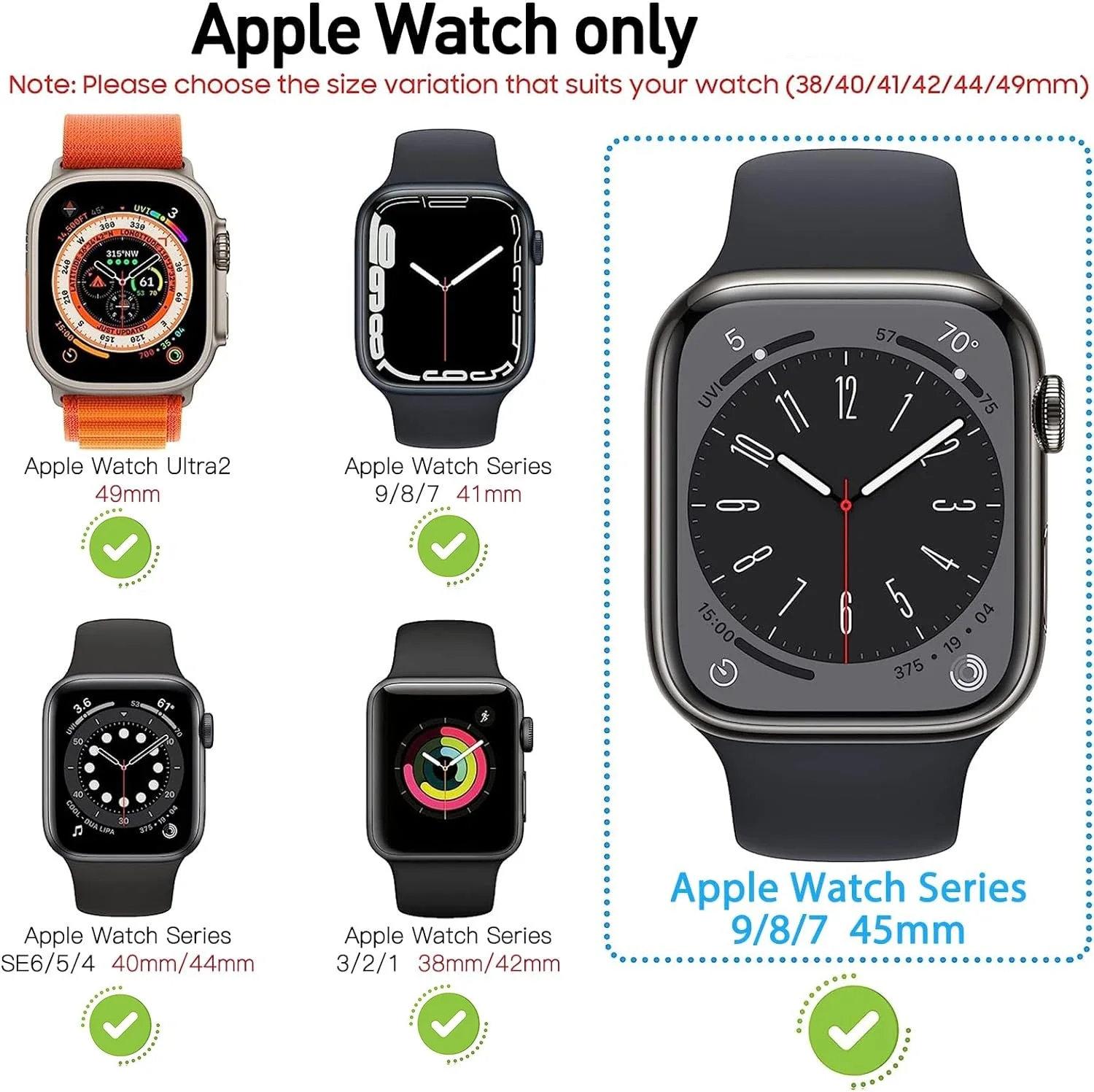 Vidrio templado + fundas para Apple Watch 44mm 45mm 41mm 40mm accesorios cubierta protectora de pantalla de PC iwatch Series 4/5/6/7/8/9/SE - imagen 2