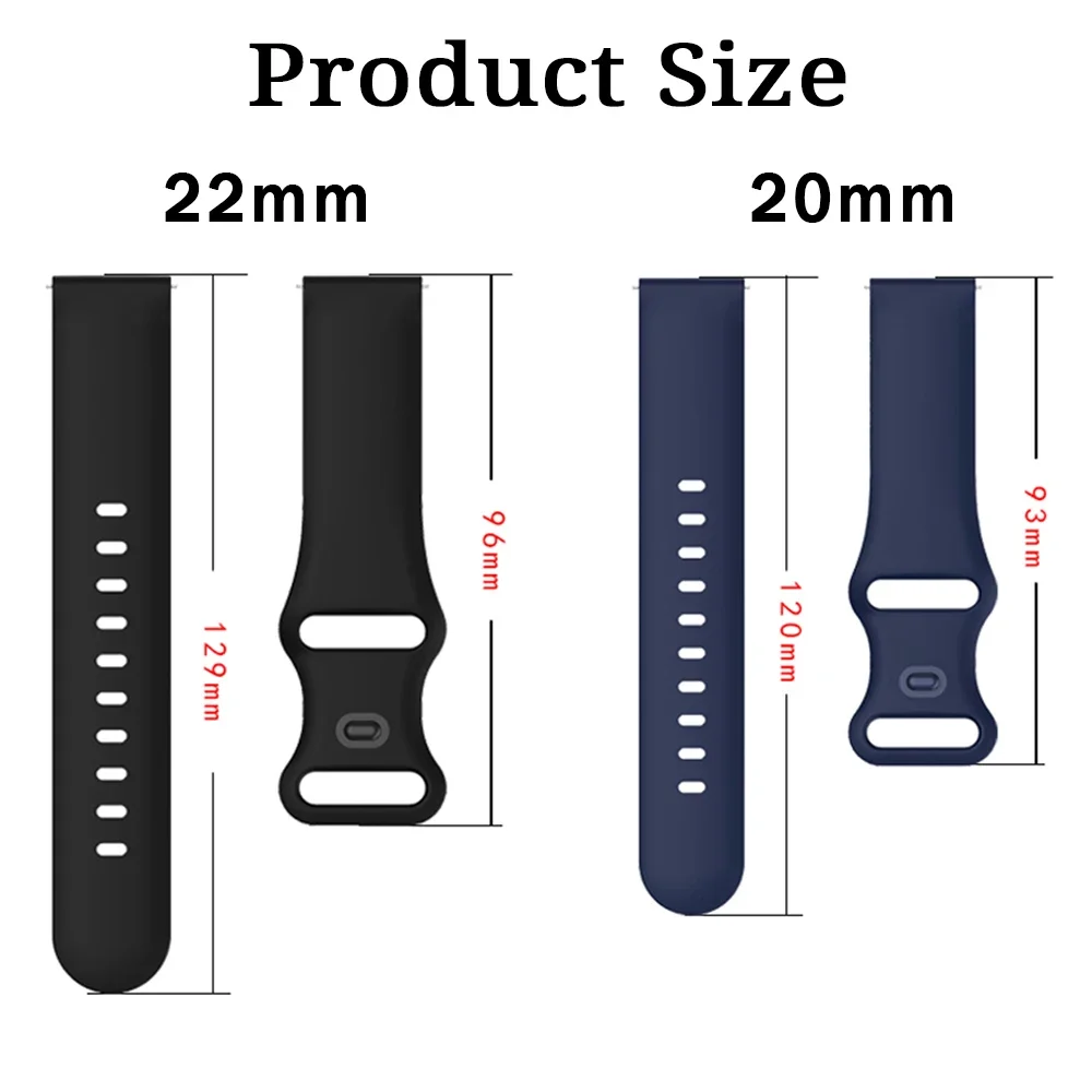 Silicone Sports Strap For AMAZFIT BIP6 5 GTS 4/2 mini GTR/GTS4 3 2e BALANCE 2 Replace Bracelet 20mm 22mm For Samsung Galaxy Band - imagen 4