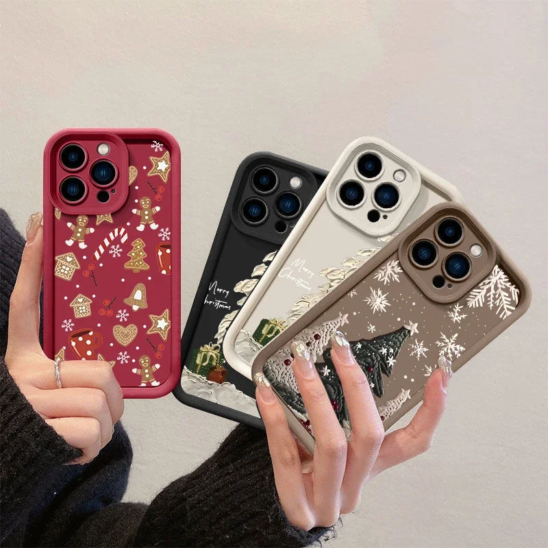 Bonita funda de teléfono con diseño de copo de nieve y árbol de Navidad para Samsung Galaxy S25 FE S24 S23 S22 S21 S26 Plus Note 20 Ultra 5G TPU - imagen 2