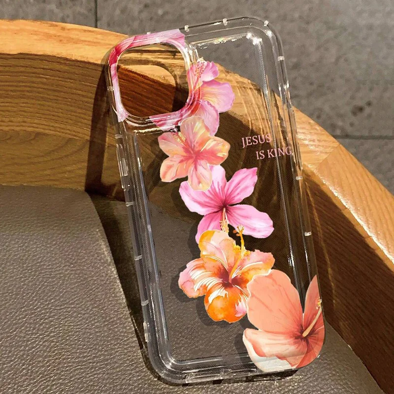Funda de teléfono transparente con estampado de flor de lirio realista para iPhone 16E 16 15 14 13 12 11 Pro Max XS XR X 7 8 15 16 Plus SE cubierta a prueba de golpes - imagen 3