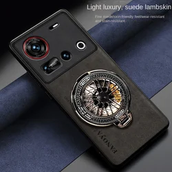 Funda Nubia Z70 Ultra de cuero sintético con soporte giratorio