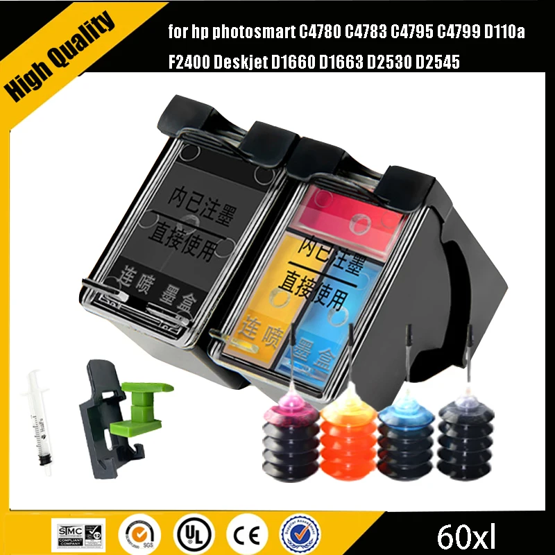 Einkshop-cartucho de tinta para impresora HP 60XL, 60 XL, Deskjet F4210, F4213, F4235, F4240, F4272, F4275, F4280, F4283, HP60 - imagen 2