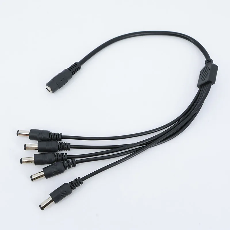 Cable de alimentación CC de 12V y 40cm, conector adaptador divisor de enchufe hembra a 5 macho, 5,5x2,1mm - imagen 3