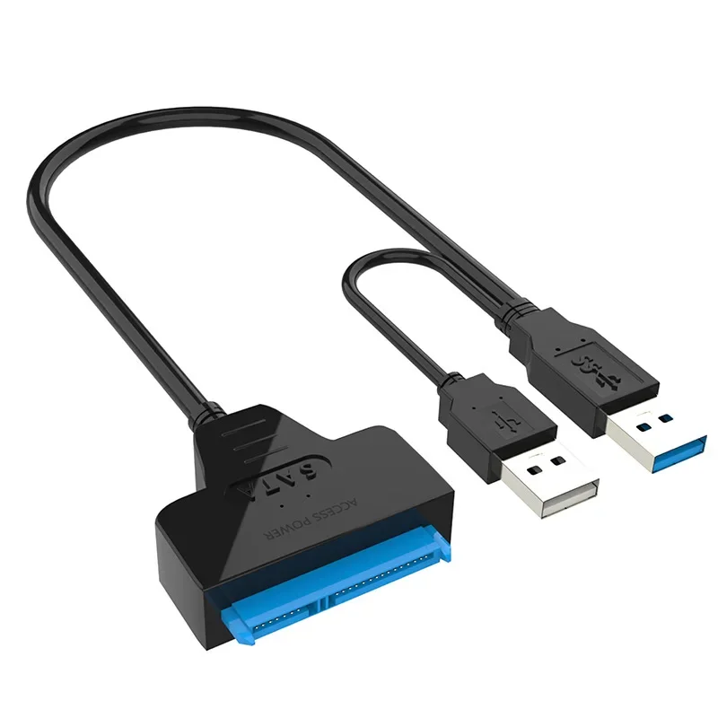 Cable adaptador USB 3,0/USB2.0 a SATA de 22 pines para SSD HDD de 2,5/3,5 pulgadas, convertidor de unidad de disco duro de alimentación externa de alta velocidad - imagen 3