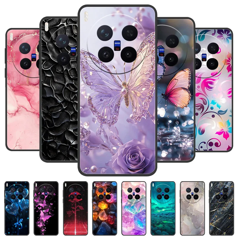Para VIVO X300 Pro funda de silicona mate suave pintada de mármol contraportada para Vivo X300 carcasa protectora completa para teléfono X 300 X300 PRO