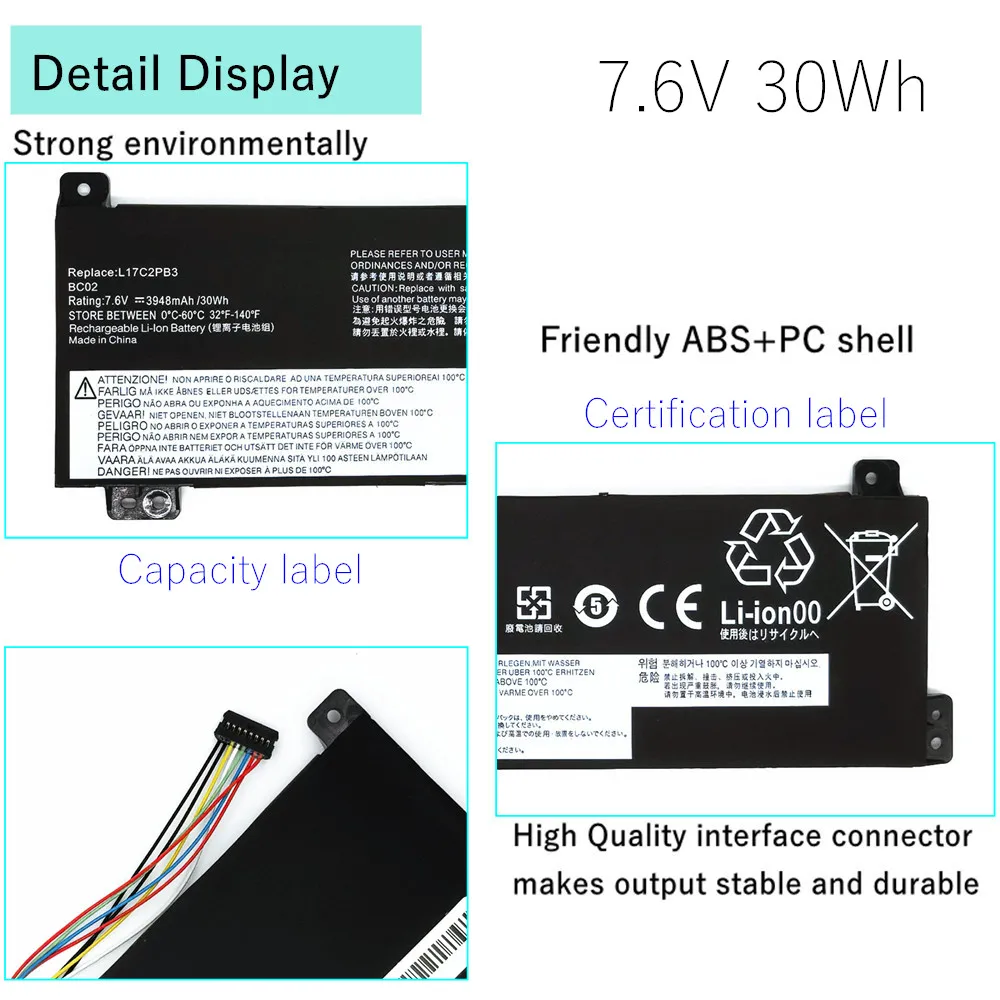 L17C2PB3 L17L2PB3 batería del ordenador portátil para Lenovo V130-15IGM 15IKB V330-15IKB 15ISK V530-14IKB L17M2PB3 L17M2PB4 L17L2PB4 L17C2PB4 - imagen 5
