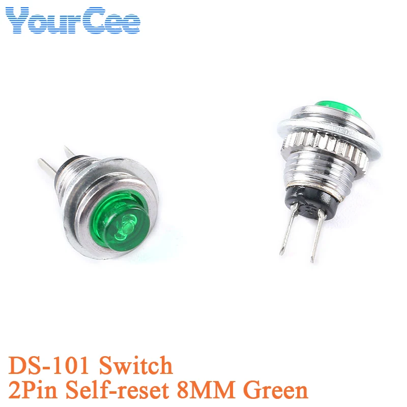 6 unids/lote DS-500 interruptor de botón 14mm 3A/250V momentáneo auto-reinicio redondo sin bloqueo rojo azul amarillo blanco verde negro DS501 DS101 - imagen 5