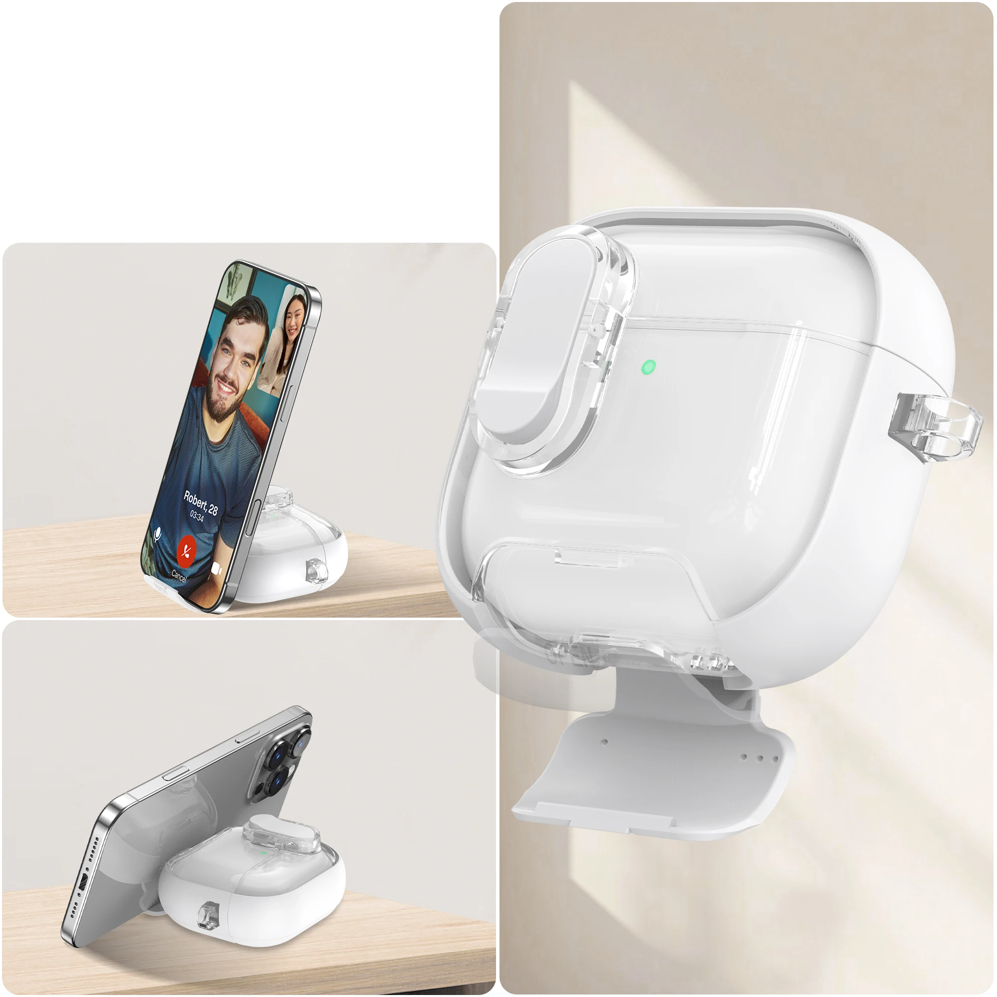 Funda protectora con Clip de bloqueo seguro para AirPods4, conector AirPods Pro 2, cubierta magnética, carga inalámbrica magnética - imagen 4