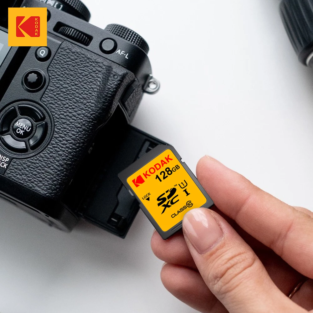 Tarjeta SD KODAK 64GB 128GB 32GB U1 V30 Tarjeta de memoria SD Flash de tamaño completo normal de alta velocidad para cámara - imagen 5